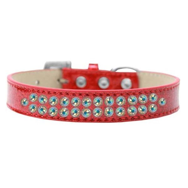 Unconditional Love Two Row AB Crystal Dog Collar, Red Ice Cream - Size 18 UN2435406